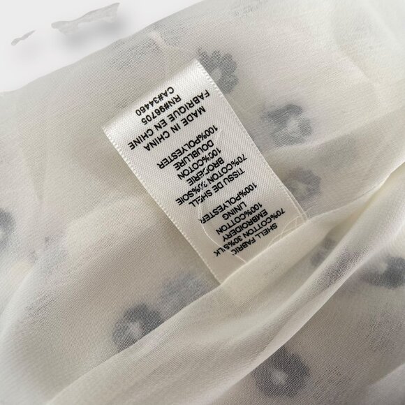 Rebecca Taylor Alessandra Silk Embroidered Floral Ruffle Blouse Bell Sleeves  2 - Picture 9 of 13